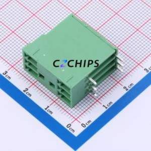 DB2ERH-3.5-2*3P-GN Plug-in Terminal Block Through hole,P=3.5mm Connector Board-to-Board / Socket - Closed 2x3P 3.5mm Green - Product Image 1