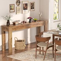 Table console en bois massif, table d'appoint minimaliste pour canapé long, meuble moderne pour entrée, couloir, salon