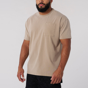 Camiseta Personalizada Premium para Hombre, 250 GSM, 97% Algodón, <span class=keywords><strong>3</strong></span>% Elastano, Cuello Redondo, Corte Holgado, Manga Corta, con Bolsillo - Product Image 2