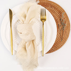 Serviettes en <span class=keywords><strong>tissu</strong></span> bohème imprimées <span class=keywords><strong>terracotta</strong></span>, orange brûlé, à franges, réutilisables, 17x17 pouces, lot <span class=keywords><strong>de</strong></span> 6, pour mariage, fête prénuptiale, baby shower - Product Image 5