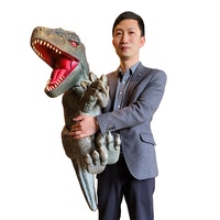 Marionnette en silicone de dinosaure simulé, faite à la main, jouet pour jeunes, cadeau pour usage intérieur/extérieur, taille personnalisable, idéal pour centres commerciaux et aéroports