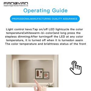 Công tắc cảm ứng thông minh điều chỉnh độ sáng ba màu 12V36W bán buôn, công tắc cảm ứng điện dung cho gương trang điểm - Product Image 4