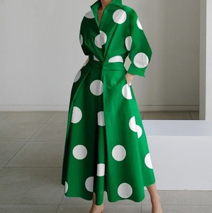Abito Lungo da Donna all'Ingrosso, Stile Retrò Hong Kong, <span class=keywords><strong>Vestito</strong></span> Casual <span class=keywords><strong>con</strong></span> <span class=keywords><strong>Colletto</strong></span> a Polo, Taglie Grandi S-5XL - Product Image 2