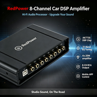 Amplificateur DSP de voiture Penhui 8 canaux avec entrée optique haute qualité, sortie RCA haute qualité, amplificateur 25W x 4 canaux, USB mains libres