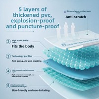 Matelas flottant gonflable en PVC transfrontalier, canapé de piscine portable, radeau flottant d'été pour la maison et l'extérieur avec protection solaire