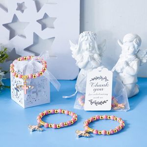 Cajas de Recuerdo <span class=keywords><strong>para</strong></span> Bautizo con Rosario de Cruz de Ángel Rosa, Cintas, Etiquetas de Agradecimiento y Bolsas de Organza - Paquete de 200 - Product Image 5