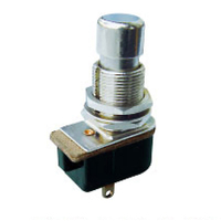 Penjualan laris tipe tombol bulat Plunger tajam tombol tekan logam mati 6A 250VAC dengan Terminal 2 Pin