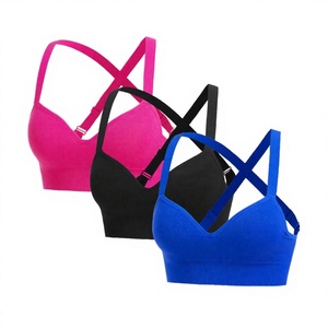 Sujetador deportivo de yoga con espalda cruzada, sin costuras, ligero, transpirable, de alto impacto para entrenamiento y fitness, con efecto push-up y elasticidad en cuatro direcciones para mujer. - Product Image 4