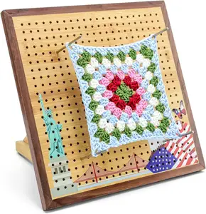 Бамбуковая блокировочная доска для вязания крючком, деревянная наклейка, домашняя декоративная полка для хранения, подарок для влюбленных Granny Square