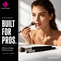 Kit de pinceaux de maquillage personnalisés avec logo d'usine, faible MOQ, pinceaux professionnels en poils naturels, ensemble de pinceaux de maquillage, marque privée