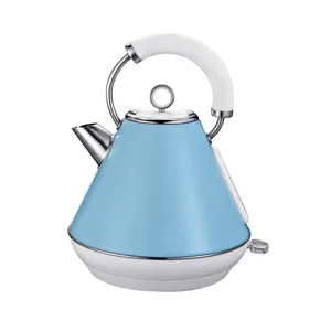 Blue Color 1.8L Retro Stainless Steel Electric Pyramid Kettle