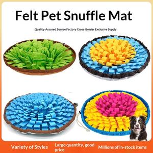 Tapis à renifler en feutre pour animaux de compagnie, rond, double usage, bol à nourriture lente, jouet de puzzle caché pour chien, pour la consommation d'énergie et le soulagement de l'ennui - Product Image 2