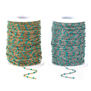 Cuentas esmaltadas de acero inoxidable chapadas en oro de 18 quilates DIY, Rollo hecho a mano, pulsera, collar, hallazgos, bolsa de joyería <span class=keywords><strong>permanente</strong></span> de diamantes - Product Image 6