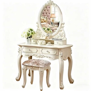 Multifunctional European Princess <b>Dressing</b> <b>Table</b>, Integrated <b>Storage</b> Cabinet Makeup Desk, Ideal <b>for</b> Small Apartment & Bedroom - Product Image 6
