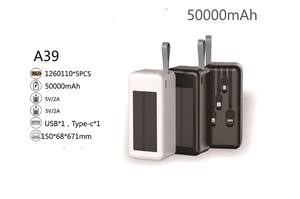 Batterie Externe Solaire 2025 Ultra Mince 10000mAh/20000mAh avec Câble Intégré, Batterie Li-Polymère, Double Sortie USB – Meilleure Vente - Product Image 6