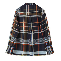 Chemise à manches longues à carreaux vintage élégante pour femmes ZEVITY, nouvelle collection automne 2025, design simple et polyvalent, chemisier de travail