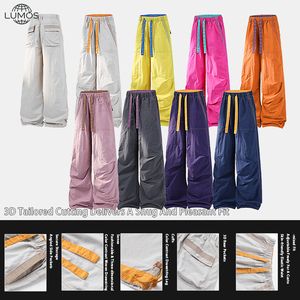 Pantalon <span class=keywords><strong>cargo</strong></span> unisexe d'été léger à séchage rapide, coupe droite ample, color block, pour activités de plein air, avec logo personnalisé, vente en gros - Product Image 2