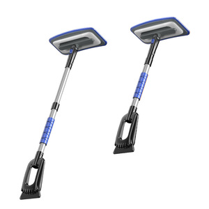 Ice Scraper Aluminum Alloy Telescopic Handle Multi-functional Car Snow Removal De-icing Tool Winter Use - Product Image 2