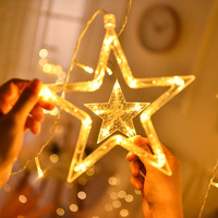 Girlande Lampe Ramada Dekoration LED Mond Stern Vorhang Fee String Licht Motel Zimmer Home Hochzeits feier Garten Store Fenster Markt