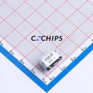 Condensateur électrolytique en aluminium à montage traversant DHG080M157H138S1AA, montage traversant, D10xL13mm 150uF 20% 80V 850mA-100kHz - Product Image 1