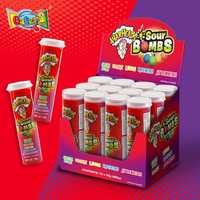 Permen Kunyah Rasa Buah Campur Halal, Versi Asam, Tipe Skittle-s, Kemasan Jar 50g, Label Pribadi Grosir Langsung Pabrik