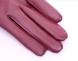 Pu téléphone portable écran tactile gants automne hiver chaud lapin fourrure mitaines femmes dame hommes noir cuir gants - Product Image 5