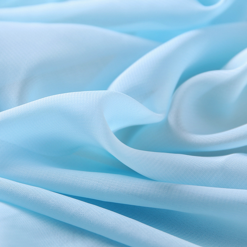 Stock Lot Fabric Polyester Elastane Moss Crepe Mulinsen Textile Plain Dye Soft for Dress Scarf Shawls Garment