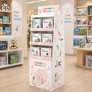 <b>Building</b> <b>Blocks</b> Paper Display Stand, OEM ODM Sturdy Corrugated Stand for Retail Sales, In-store Display and Promotion Use - Product Image 1