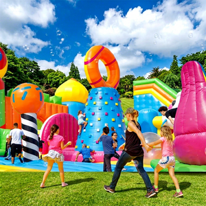 Château Gonflable Géant pour Enfants : Le Plus Grand Parc de <span class=keywords><strong>Jeux</strong></span> <span class=keywords><strong>Extérieur</strong></span> au Monde, Ville d'Attractions avec Toboggan - Product Image 1