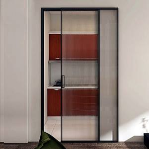 דלת הזזה מזכוכית מתקפלת לחדר שינה מינימליסטית ויוקרתית המתאימה לארונות בגדים ומטבחים - Product Image 5