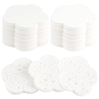 WELLFLYER FASP-045 Éponges lavables pour le visage en fibres végétales naturelles compressées, nettoyage du visage, éponge réutilisable pour le démaquillant