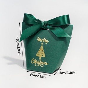 Luxury Gold Foil Logo Printed Christmas Festival Present Packaging Gift Bag <b>Small</b> <b>Shopping</b> Paper Bag with Ribbon Bowknot - Product Image 5