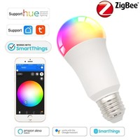 Bombilla Inteligente Tuya Zigbee de 7W, Impermeable, de Plástico y Aluminio, Regulable, con Cambio de Color, Control Remoto, Compatible con Alexa, Google Home y la Aplicación del Hogar