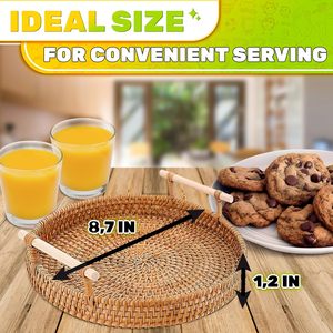 Bandeja Redonda de Ratán Tejida a Mano de 8.7 Pulgadas con Borde Liso Antideslizante y Duradero, Perfecta para Servir en el Hogar, la Cocina, el Comedor o en Fiestas - Product Image 6