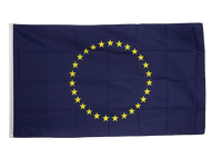 Drapeau de l'Union européenne 3x5 pieds 75D en polyester tissé de haute qualité, style volant, avec mât en aluminium
