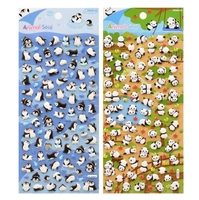 Autocollants 3D en forme de pingouin et de panda pour enfants - Écologiques, durables, imperméables, en PVC souple pour albums photo