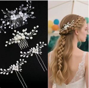Peigne à cheveux exquis en perles, accessoire pour cheveux, bijoux <span class=keywords><strong>de</strong></span> mariée en strass pour femmes, polyvalent, élégant, luxueux, couvre-chef pour filles, cadeau, 1 pièce - Product Image 2