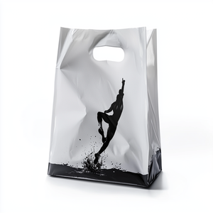 Precio de fábrica logotipo personalizado impreso LDPE HDPE plástico troquelado gracias transportista bolsas de embalaje de compras - Product Image 5