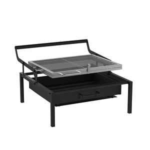 شواية فحم قابلة للطي والقلب من الستانلس ستيل للاستخدام الخارجي، شواية باربيكيو دوارة وقلابة - Product Image 1