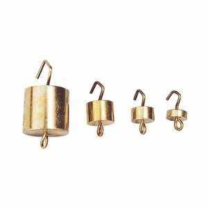 Poids cylindrique plaqué laiton de 10 g avec boucle et crochet, OEM disponible, total 505 g pour des mesures de laboratoire précises - Product Image 1