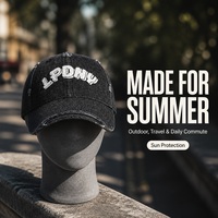 Casquette de baseball en jean personnalisée, broderie 3D, effet déchiré, 6 panneaux, visière incurvée, unisexe, streetwear, chapeau d'extérieur