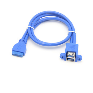 20 Pin Motherboard To Dual Usb 3.0 Extension Cable With Ear Bracket <b>Copper</b> Wire High Pressure Injection Molding - Product Image 3