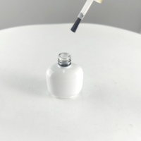 Vente en gros de flacons de vernis à ongles en verre vides personnalisés avec pinceau, couleurs blanc et noir, capacité de 10 ml, impression sérigraphique disponible