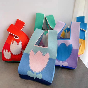2024 nuevo hombro <span class=keywords><strong>Ba</strong></span> G pequeño bolso de mano de punto bolso de nudo japonés Mini bolso de ganchillo de mano de lana de compras B a G bolso de muñeca para mujer - Product Image 3