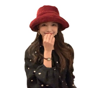 Fisherman Hat Corduroy Wide Brim Face Slimming Bucket Hat Japanese Style Women Autumn Winter Shade Hat - Product Image 5