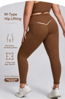 Ensemble de yoga effet seconde peau grande taille 2 pièces haut de gamme, tenue de sport moulante avec poches