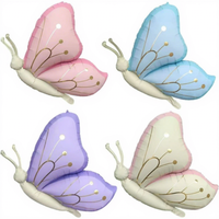 Ballons Papillons Mat en Mylar Pastel pour Anniversaire, Baby Shower, Mariage, Décoration de Fête