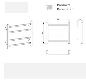 Grand sèche-serviettes électrique gris mat mural, design vertical moderne pour salle de bain, fonction de chauffage des serviettes - Product Image 4