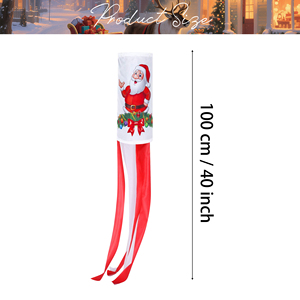 Decoración Navideña para Ductos de Aire 75D, Santa Claus de 30*45CM con 6 Tiras de Gráficos Impresos Digitalmente de 5*60CM - Product Image 2