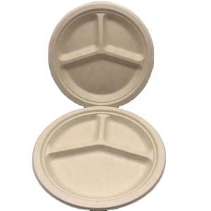 <span class=keywords><strong>Precio</strong></span> barato Biodegradable 3 Compartimentos <span class=keywords><strong>Blanco</strong></span> Redondo Plato de cena Almidón de maíz Bandeja de almuerzo Platos de fiesta desechables - Product Image 3